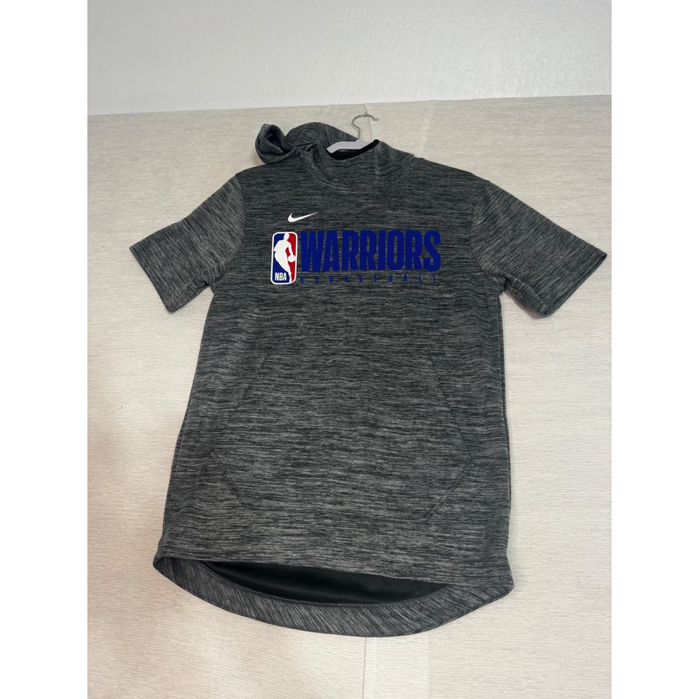 Nike Golden State Warriors NBA Basketball Short Sleeve Hoodie Mens Small Grey